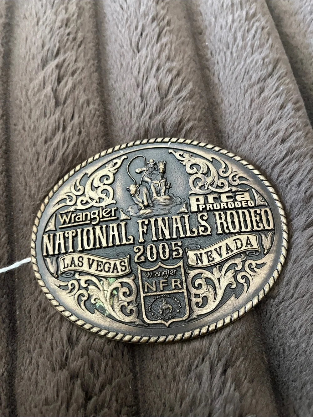2005 Solid Brass National Finals Rodeo Belt Buckle